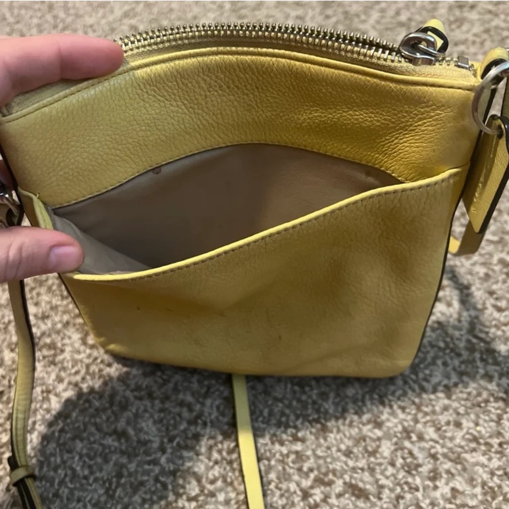 Yellow Leather Crossbody Coach Bag - Picture 5 of 7
